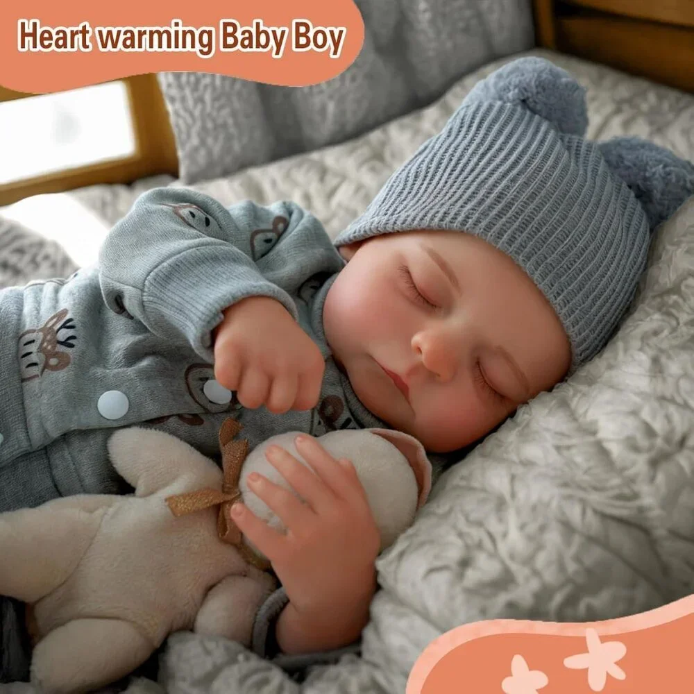 Lifelike Reborn Baby Dolls Silicone Full Body Boy 17 Inch Soft Body Newborn